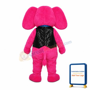 Friendly Pink Elephant Mascot Costume