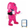 Friendly Pink Elephant Mascot Costume