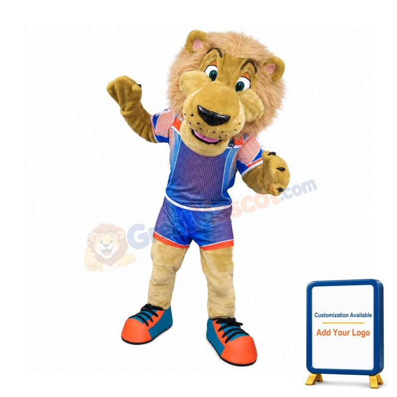 Friendly College Lion Mascot Costume