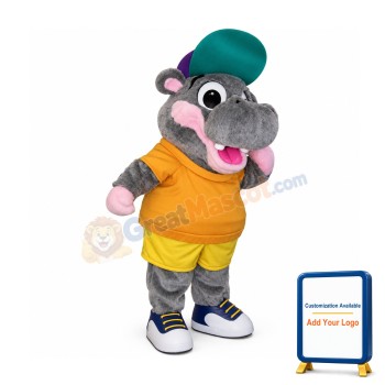 Friendly College Hippo Mascot Costume