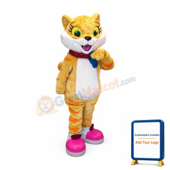 Cute Yellow Cat Mascot Costume