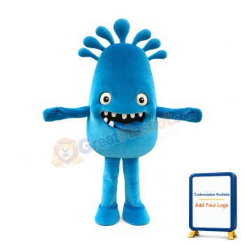 Friendly Blue Monster Mascot Costume