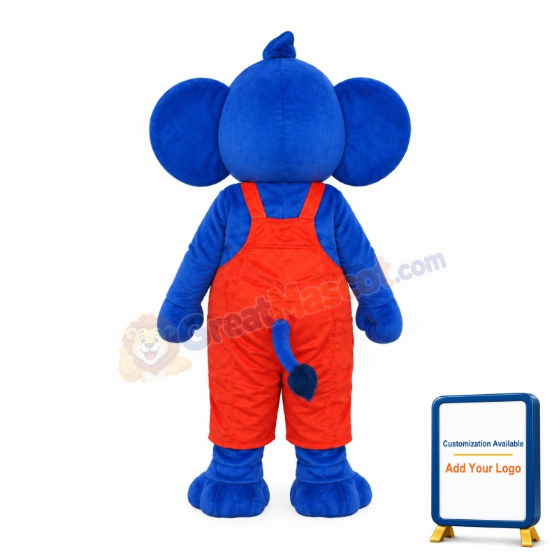 Friendly Blue Elephant Mascot Costume