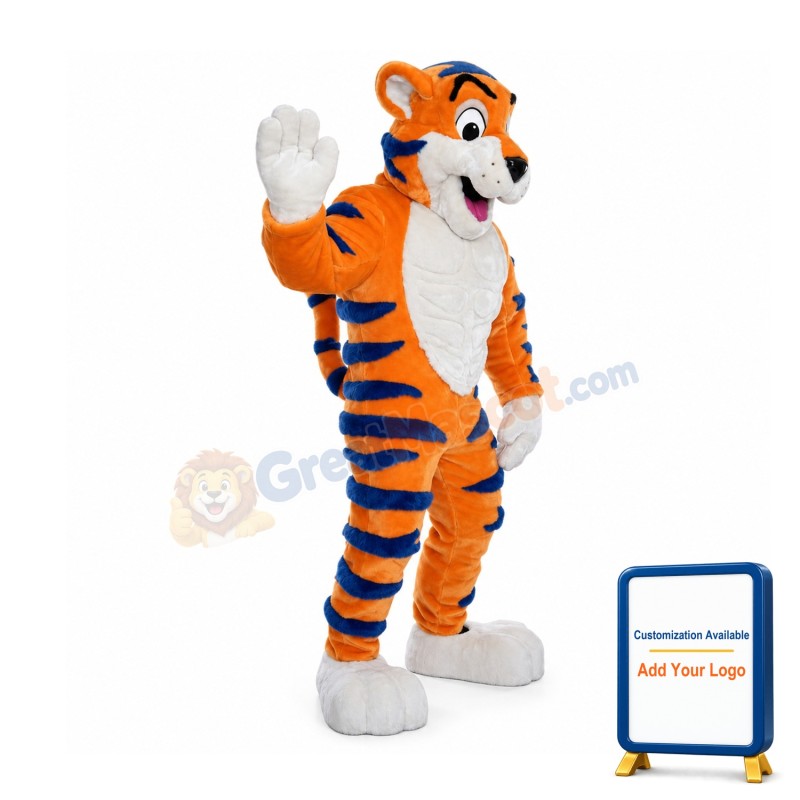 Realistic Friendly Tiger Mascot Costume