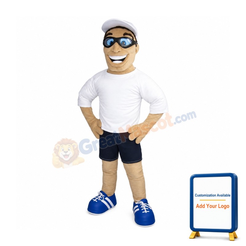 Healthy Running Man Mascot Costume