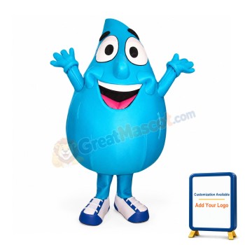 Blue Water Drop Mascot Costume