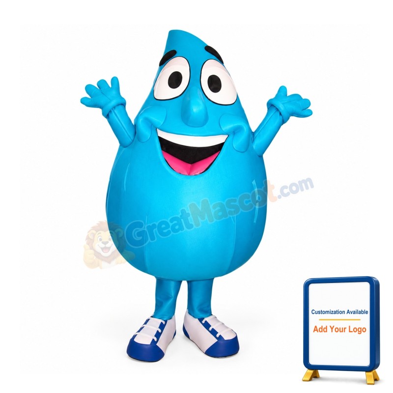 Blue Water Drop Mascot Costume