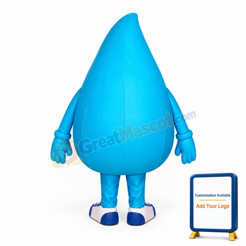 Blue Water Drop Mascot Costume