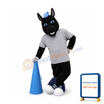 College Black Horse Mascot Costume