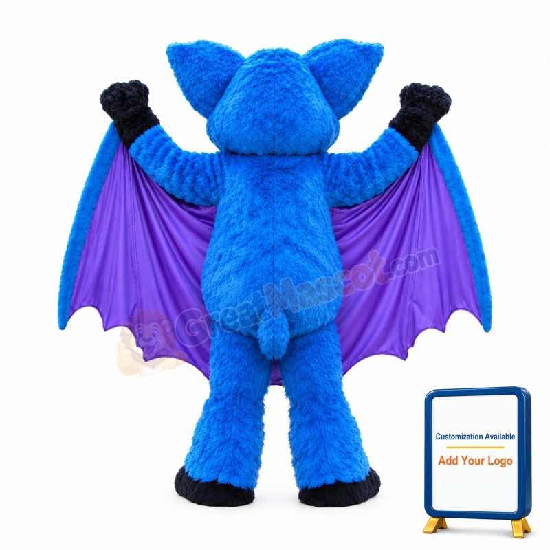 Blue Bat Mascot Costume