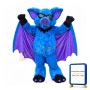 Blue Bat Mascot Costume