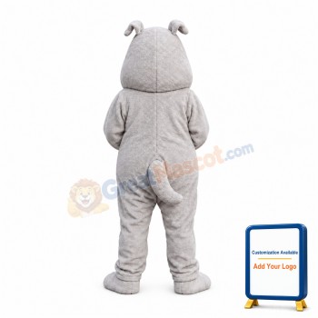 Professional Grey Bulldog Mascot Costume