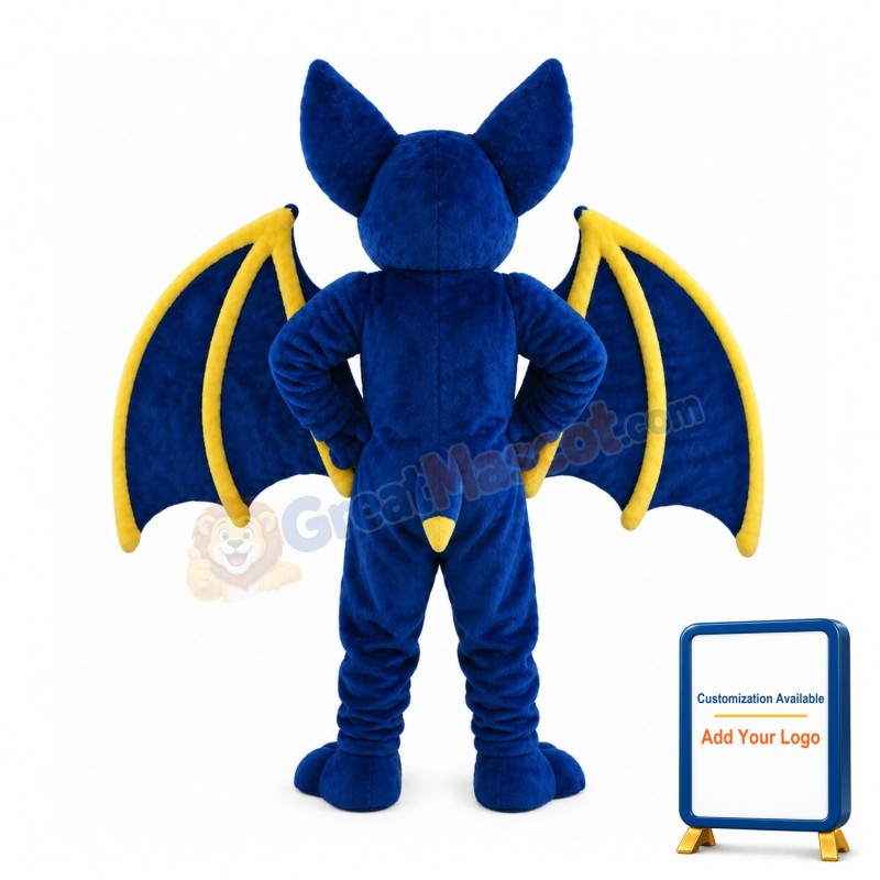 Fierce Blue Bat Mascot Costume
