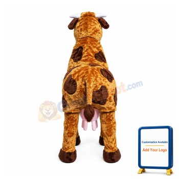 Brown & White Two-Man Cow Mascot Costume