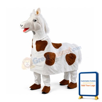 Two-Man White Horse Mascot Costume