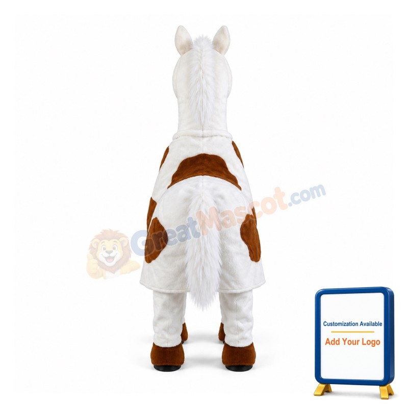 Two-Man White Horse Mascot Costume