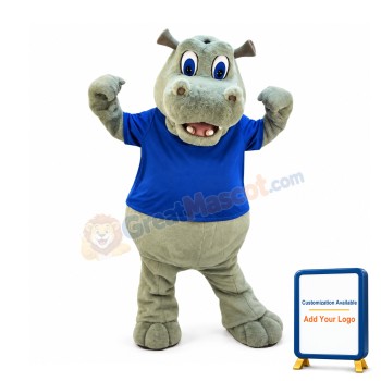 Power Hippo Mascot Costume