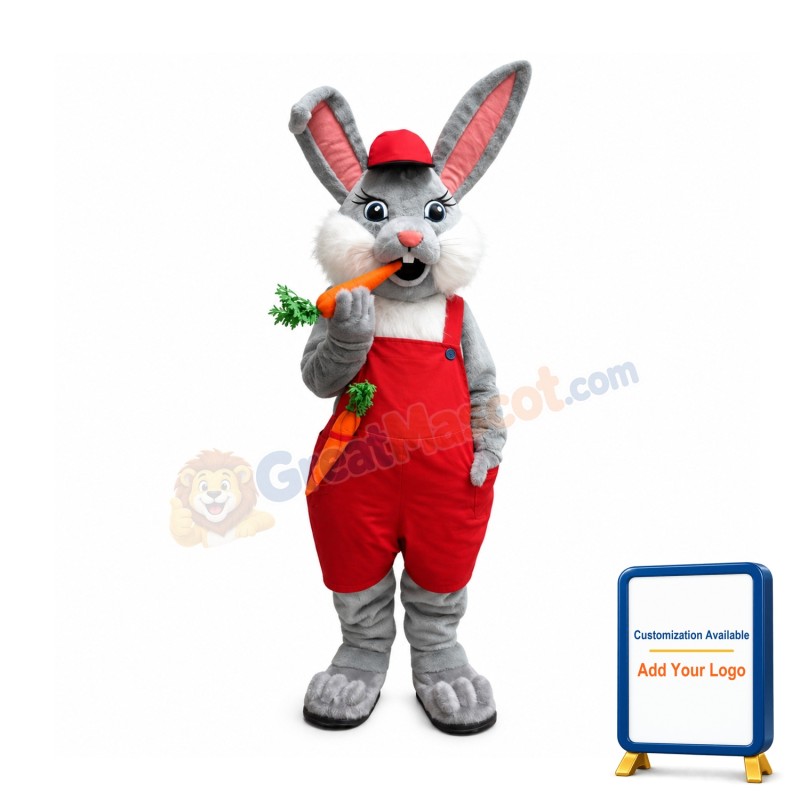 Lovely Grey & White Rabbit Mascot Costume