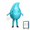 Happy Blue Water Drop Mascot Costume