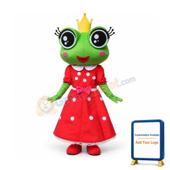 Friendly Female Frog Mascot Costume