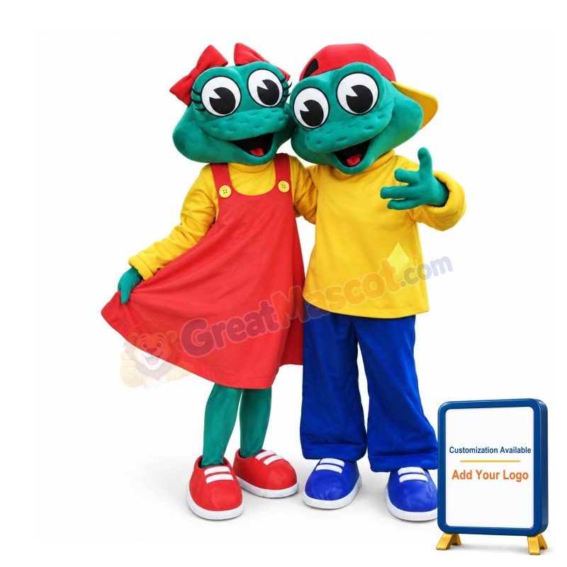 Lovely Frog Couple Mascot Costume