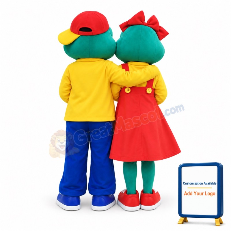 Lovely Frog Couple Mascot Costume