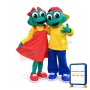 Lovely Frog Couple Mascot Costume