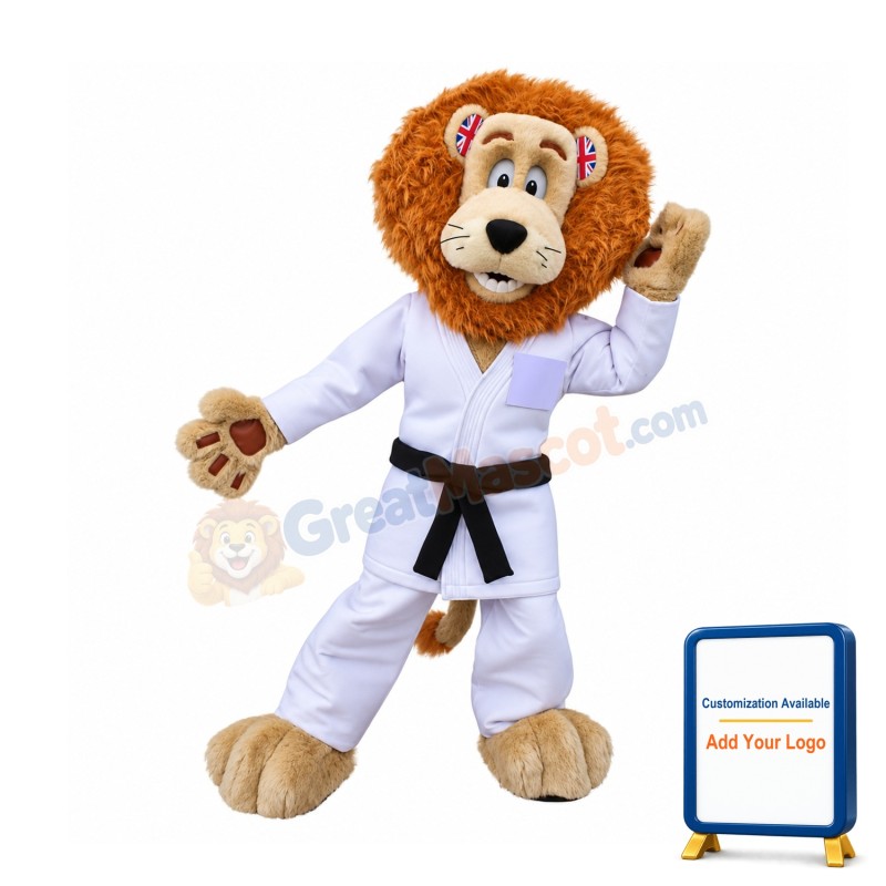 Judo Lion Mascot Costume