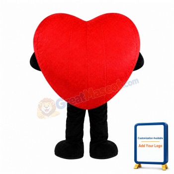Smile Red Heart In Love Mascot Costume