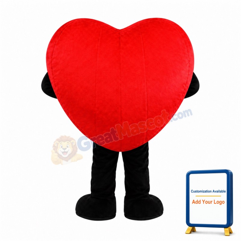 Smile Red Heart In Love Mascot Costume