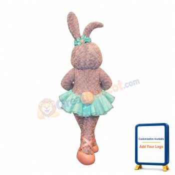 Dancing Grey Rabbit Mascot Costume