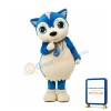 Little Cute Blue Wolf Mascot Costume