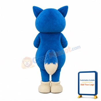 Little Cute Blue Wolf Mascot Costume