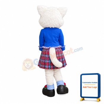 Beautiful White Cat Mascot Costume