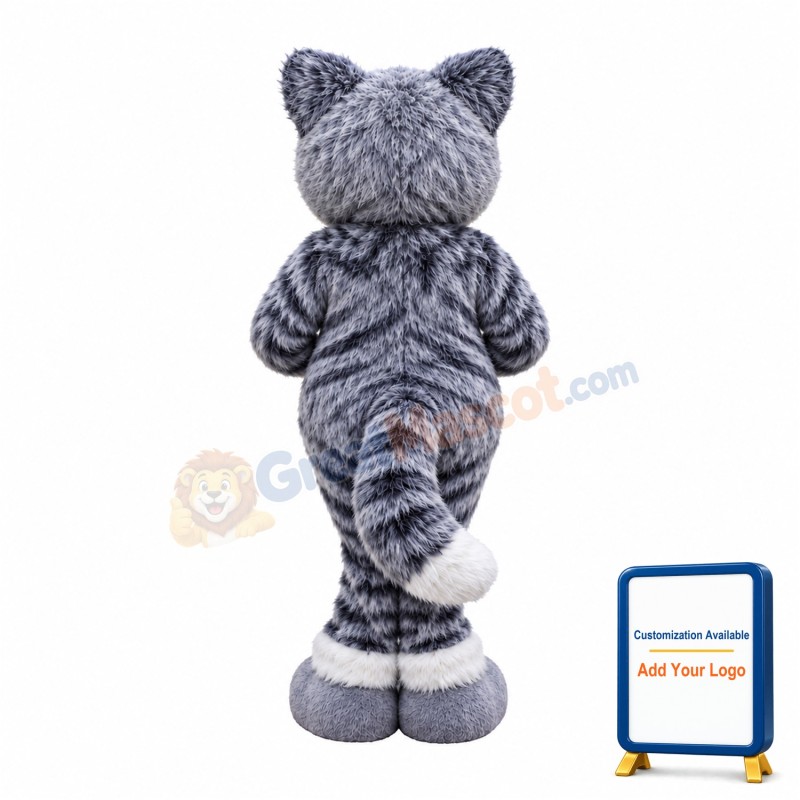 Lovely Grey & White Cat Mascot Costume