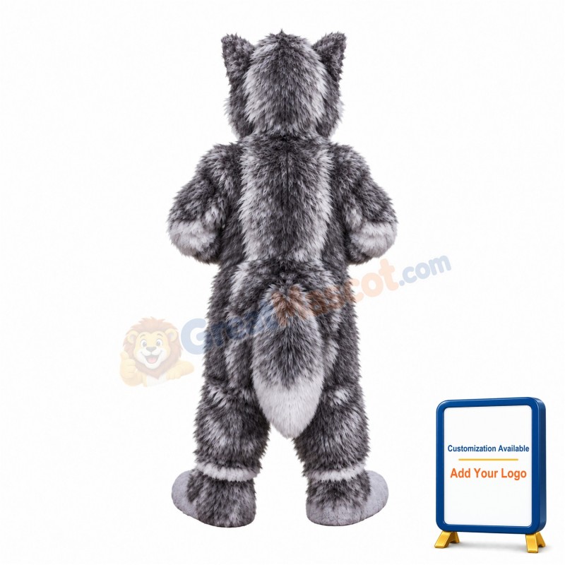 Grey & White Wolf Mascot Costume
