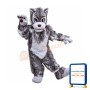 Grey & White Wolf Mascot Costume