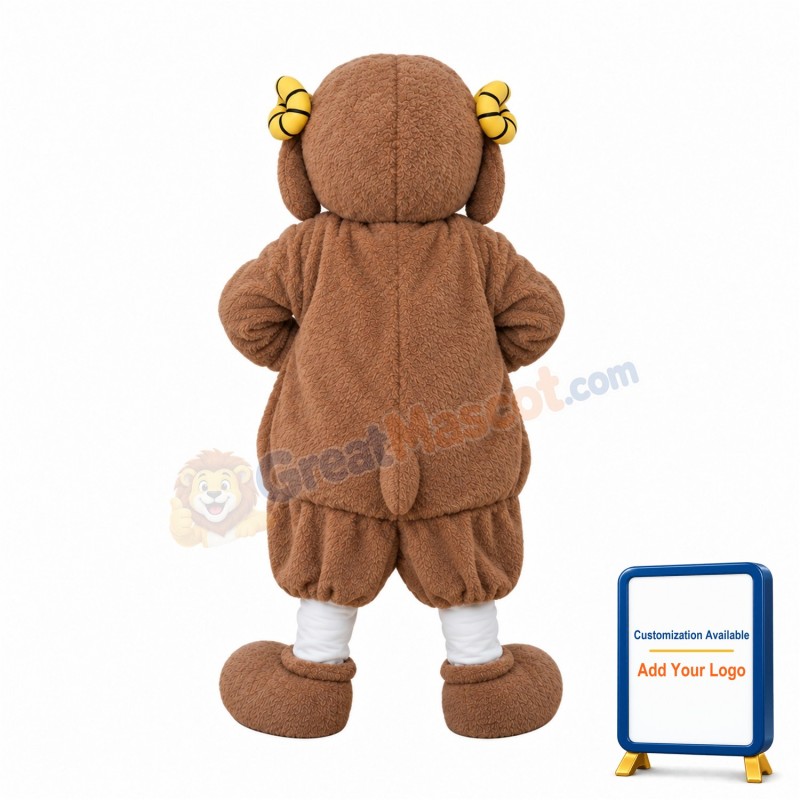 Happy Brown Sheep Mascot Costume