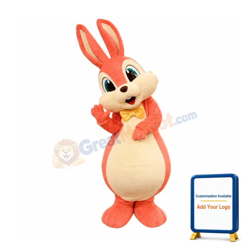 Lovely Pink Rabbit Mascot Costume
