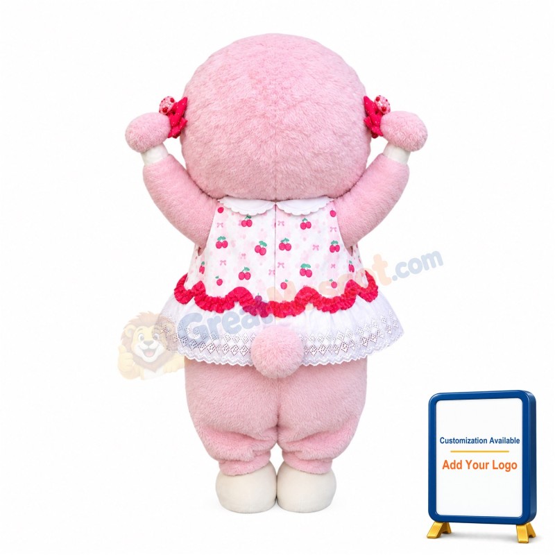 Lovely Pink Sheep Mascot Costume