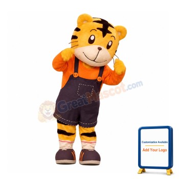 Happy Lightweight Cartoon Tiger Mascot Costume