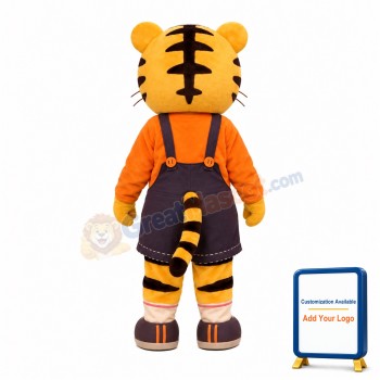 Happy Lightweight Cartoon Tiger Mascot Costume