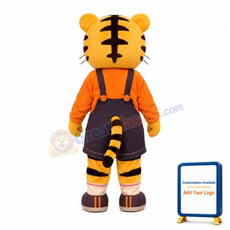 Happy Lightweight Cartoon Tiger Mascot Costume