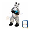 Friendly Grey Wolf Mascot Costume