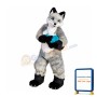 Friendly Grey Wolf Mascot Costume