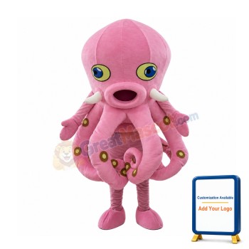 Pink Octopus Mascot Costume