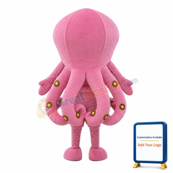 Pink Octopus Mascot Costume