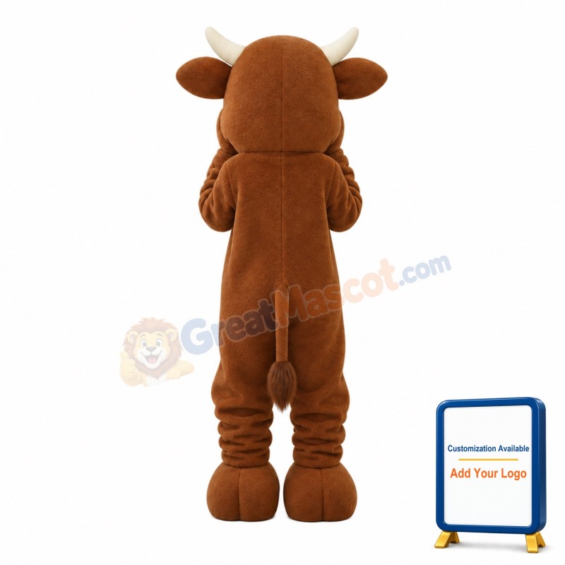 Lovely Brown Bull Mascot Costume