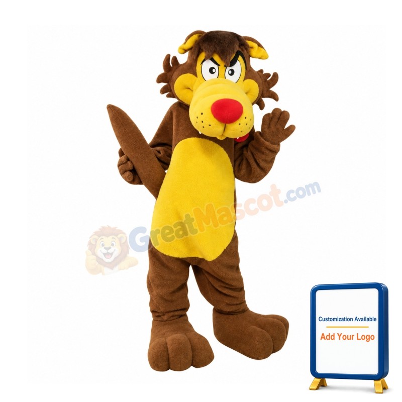 Brown & Yellow Wolf Mascot Costume