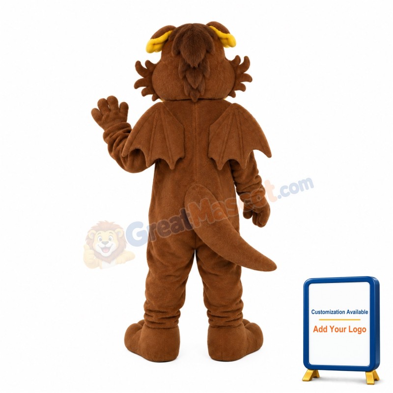 Brown & Yellow Wolf Mascot Costume